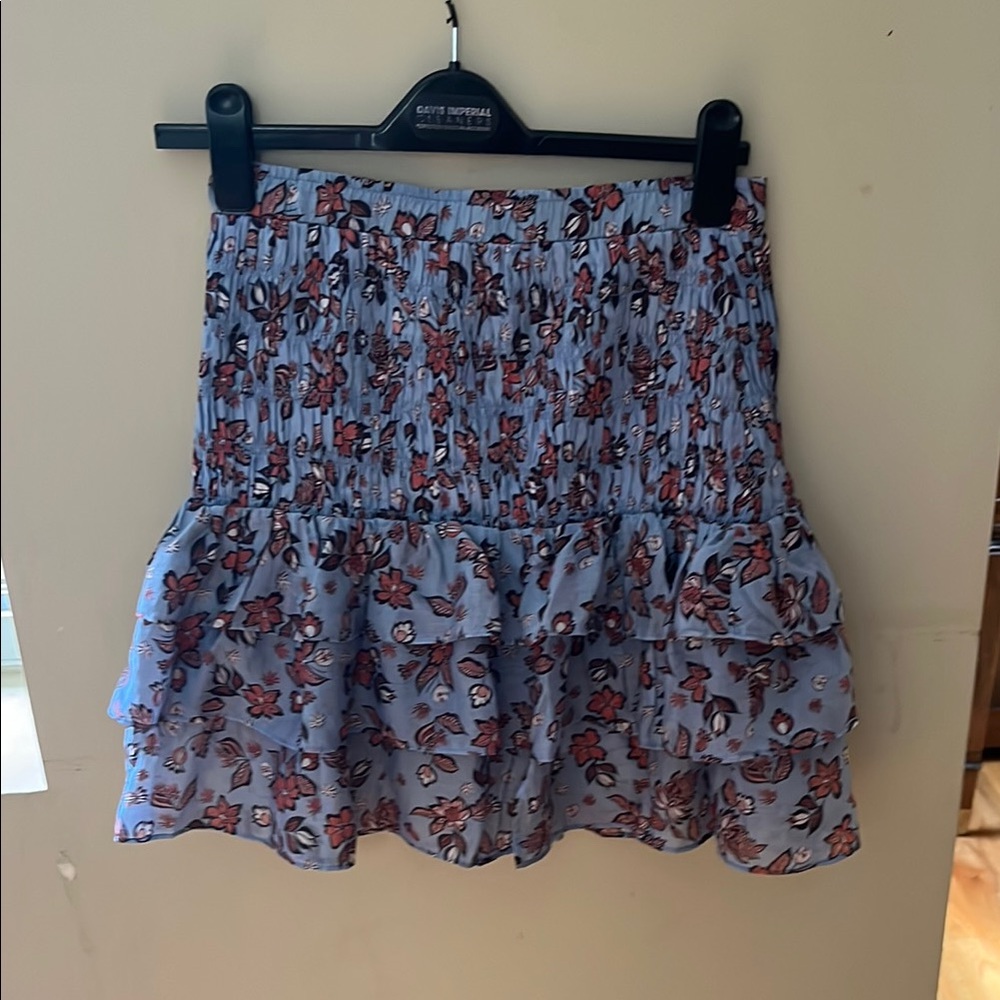 Anthropologie Current Air Blue Smocked Bubble Midi Skirt - Picture 5 of 7